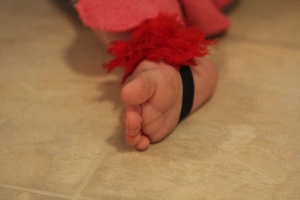 My niece's little foot, because I think that baby toes are too cute!
